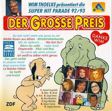 Howard Carpendale, Nicole, a.o. - Der Große Preis - Wim Thoelke Präsentiert Die Super Hit Parade 92/93
