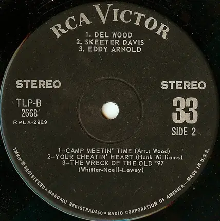 Hank Locklin, Chet Atkins, Hank Snow/ Del Wood, Skeeter Davis, Eddy Arnold - Diamonds By The Dozen Country Style