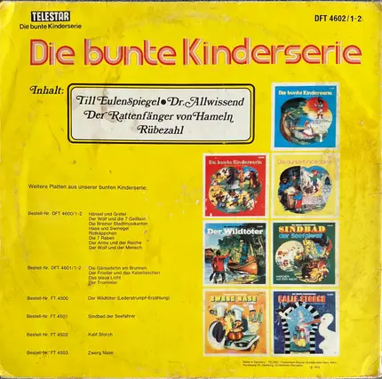 Manfred Schott, Rudolf Rhomberg, Ulli Philipp - Die Bunte Kinderserie - Till Eulenspiegel / Dr. Allwissend / Der Rattenfänger Von Hameln / Rübezahl