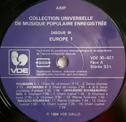 LP - Various - Disque III Europe 1 (Roumains - Ukrainiens Roumanophones - Macédo-Roumains - Grecs - Judéo Espagnols - Bulgares)) - Gatefold
