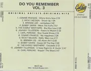CD - Connie Francis, Ricky Nelson, Brenda Lee - Do You Remember Vol. 3