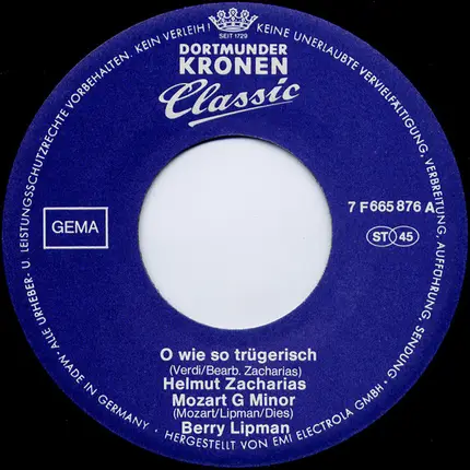 Helmut Zacharias, Berry Lipman, Milo Pavlovic - Dortmunder Kronen Classic