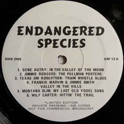 gene Autry / Jimmie Rodgers a.o. - Endangered Species