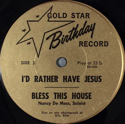 The Staff At De Moss Associates / Arthur De Moss / Nancy De Moss - Gold Star Birthday Record