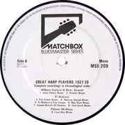 LP - El Watson / Palmer McAbee a.o - Great Harp Players (1927-30) (The Complete Recordings Of Francis & Sowell, El Watson, Palmer McAbee, Freeman Stowers, Blues Birdhead, Alfred Lewis In Chronological Order) - Mono