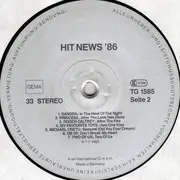 LP - Elton John, Sandra and others - Hit News 86 (Brandheiss!)