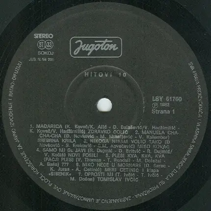 Zdravko Čolić,Srebrna Krila,Mišo Kovač, a.o., - Hitovi 10