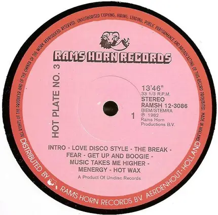 Patrick Cowley, Esay Going and others - Hot Plate No. 3