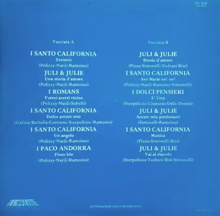 Various - I Santo California~Juli E Julie~I Romans~I Paco Andorra~I Dolci Pensieri