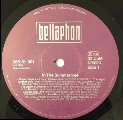 Trini Lopez, Chubby Checker, Chris Andrews a.o. - In The Summertime