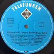 LP - Various - Kabarett Und Chansons Der Dreißiger Jahre
