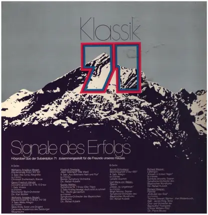 Mozart / Händel / Smetana / Mahler a.o. - Klassik 71 - Signale Des Erfolgs