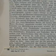 LP - Jazz-Optimisten Berlin, Manfred Krug, Werner Sellhorn ... - Lyrik - Jazz - Prosa