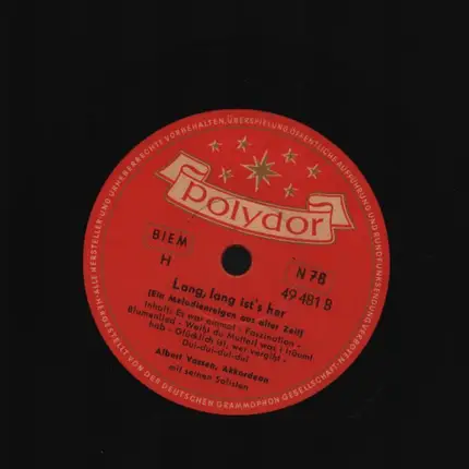 Albert Vossen - Lang, Lang Ist's Her