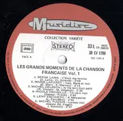 LP - Serge Lama, Nana Mouskouri, Gilles Dreu, a.o. ... - Les Grands Moments De La Chanson Française - Vol.1