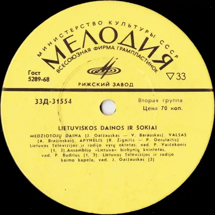 Ansamblio "Lietuva" Birbynių Kvintetas* Lietuva a.o. - Lietuviškos Dainos Ir Šokiai