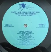 Double LP - Various - Louisiana Cajun And Creole Music (1934: The Lomax Recordings)