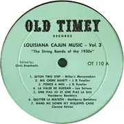 LP - Miller's Merrymakers, J. B. Fuselier, a.o. - Louisiana Cajun Music Vol. 3: The String Bands Of The 1930s