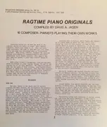 LP - Jazz Compilation - Ragtime Piano Originals