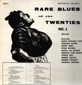 Blind Richard Yates - Rare Blues Of The Twenties No. 1 (1924-1929)