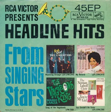 Mario Lanza With Judith Raskin, The Norman Luboff Choir a.o. - RCA Victor Presents Headline Hits From Singing Stars