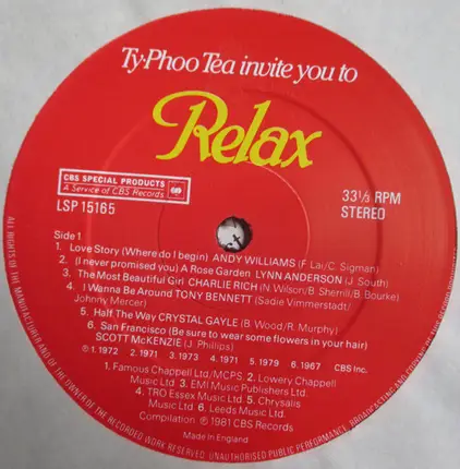Andy Williams, Tony Bennett, Mary Mason a.o. - Relax
