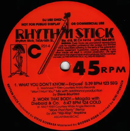 Diana Ross, The Belle Stars, Jennifer Crew a.o. - Rhythm Stick 1-4