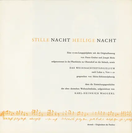 Heinz Maria Lins,  Kirchenchor Der Pfarrkirche Zu Oberndorf - Stille Nacht, Heilige Nacht