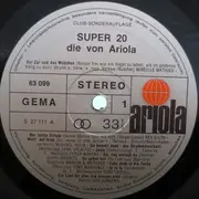 LP - Schlager Sampler - Super 20 Neu '76 - Die Von Ariola