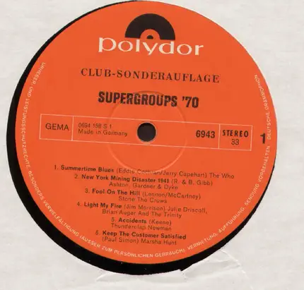 Ashton, Julie Discoll, Thunderclap Newman a.o. - Supergroups '70
