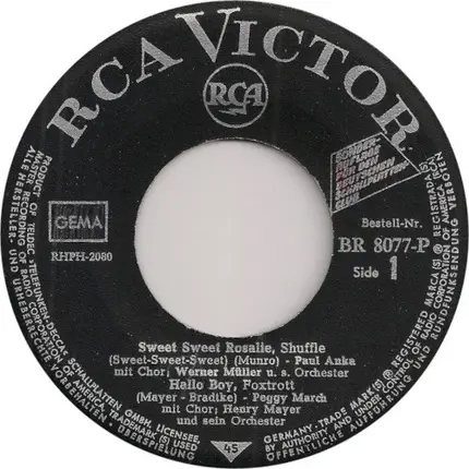 Various - Sweet Sweet Rosalie / Hello Boy / Kentucky Twist / Peppino Aus Torino