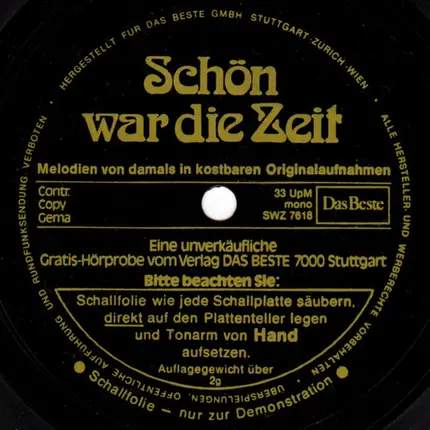 Various - Schön War Die Zeit