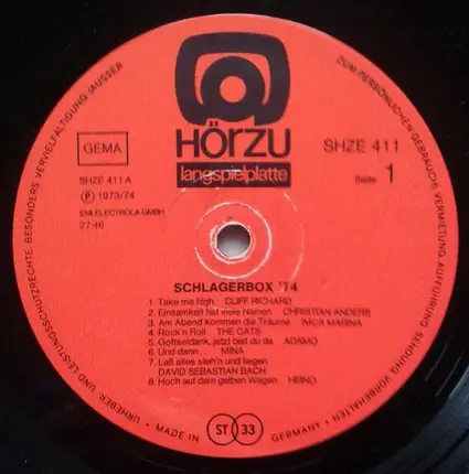 Heino, Gitte, Cliff Richard ... - Schlagerbox '74