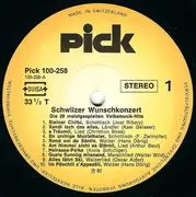 LP - Monika, Ländlerkapelle Carlo Brunner a.o. - Schwiizer Wunschkonzert (Die 20 Meistgespielten Volksmusik-Hits)
