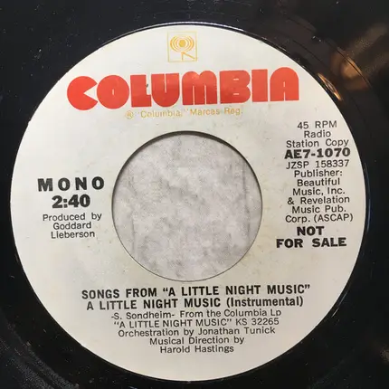 Various - Send In The Clowns / A Little Night Music (Instrumental)