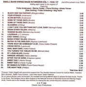 CD - Georg Enders, Folke Anderssons Kvartett a.o. - Small Band Swing Made In Sweden. Vol. 1: 1935/37
