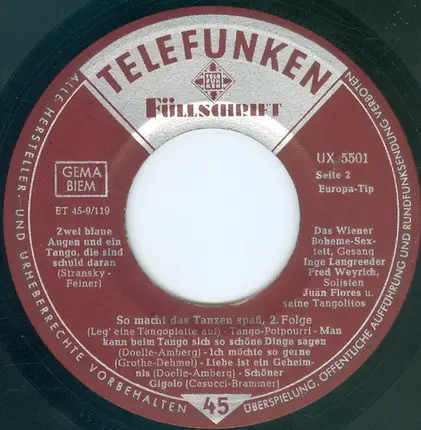 Various - So Macht Das Tanzen Spaß, 2. Folge (Leg' Eine Tanzplatte Auf)