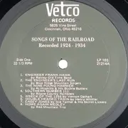 LP - Various - Songs Of The Railroad, Recorded 1924-1934