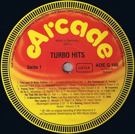 Rod Stewart / Bucks Fizz / Kim Wilde a.o. - Turbo Hits