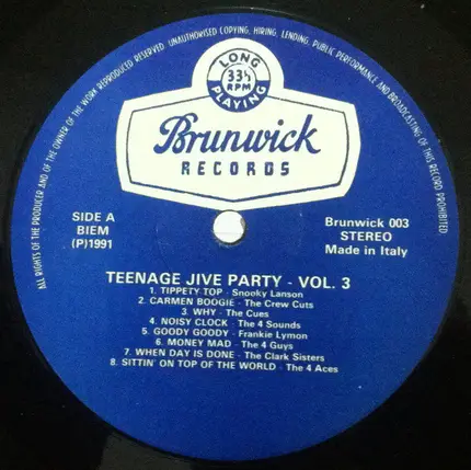 Eddie Fisher, The Gaylords a.o. - Teenage Jive Party - Vol. 3