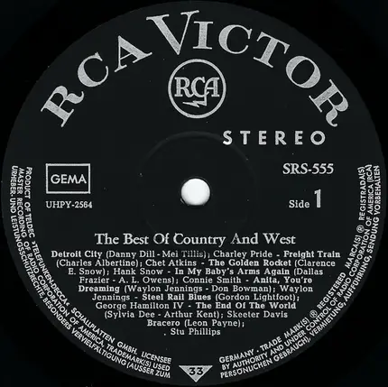 Charley Pride,Chet Atkins,Hank Snow, a.o. - The Best Of Country And West
