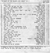 CD - Buddy Holly, Jim Reeves, Pat Boonie a. o. - The Best Of The Golden Love Songs (Vol: 1)