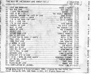 CD - Frank Sinatra, Roy Orbison, Brenda Lee a.o. - The Best Of The Golden Love Songs (Vol: 2)