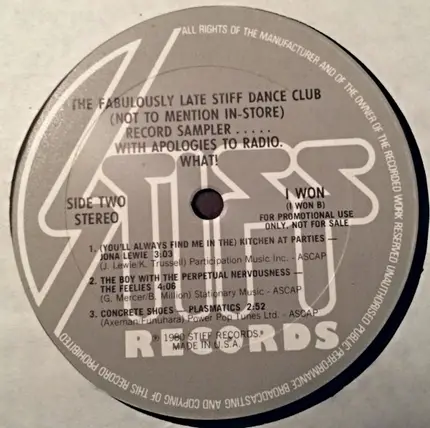Ian Drury, Desmond Dekker, Plasmatics a.o. - The Fabulously Late Stiff Dance Club