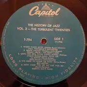 LP - Marvin Ash, Barney Bigard, Tiny Brown ... - The History Of Jazz Vol. 2 - The Turbulent 'Twenties