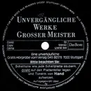 7inch Vinyl Single - Various - Unvergängliche Werke Grosser Meister