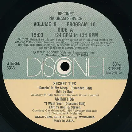 Secret Ties, Blue Moderne, Anomotion a.o. - Volume 8 Program 10