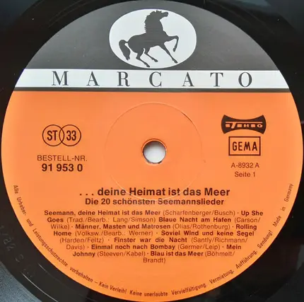 Lolita a.o. - ...Deine Heimat Ist Das Meer -  Die 20 Schönsten Seemannslieder