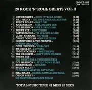 CD - Chuck Berry, Gene Vincent a.o. - 20 Rock 'N' Roll Greats Volume II