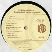 LP - Theodorakis, Bradtke, a.o. - 20 Welterfolge Liebesgrüsse Aus Griechenland, Italien & Spanien